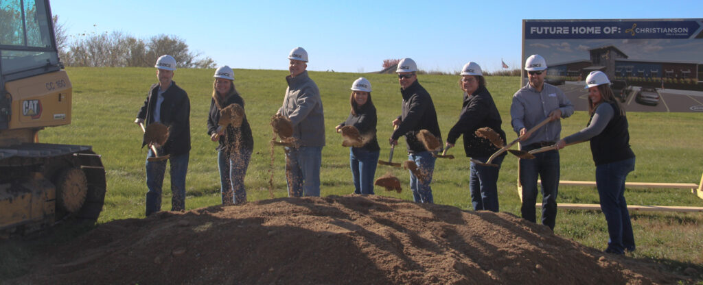 Photo of the partners of Christianson PLLP at the groundbreaking for our new corporate headquarters
